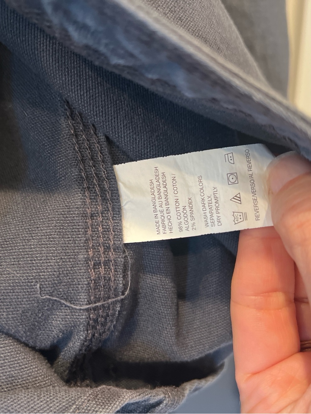 G.H. Bass & Co. Slate Blue Long-Sleeve Button-Down Canvas Work Shirt - Picture 5 of 6